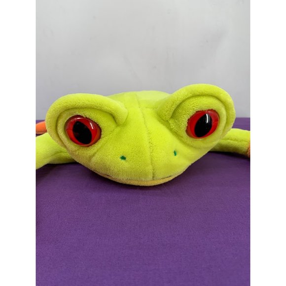 Wish Pets Tree Frog 2000 17 inches Green Orange with Orange Eyes Plastic - Picture 4 of 13